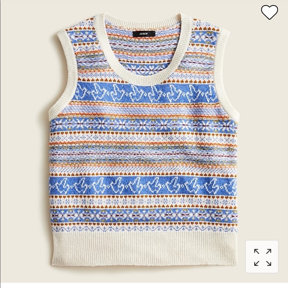 J. Crew Fair Isle Sweater Vest Size Large